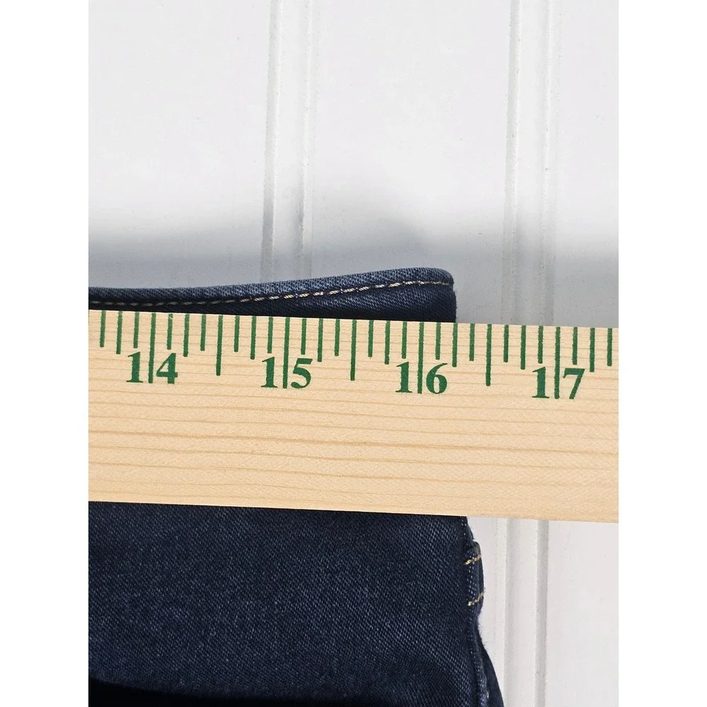 Michael Kors Skinny Jeans Dark Wash Indigo Gold Hardware Womens 14
